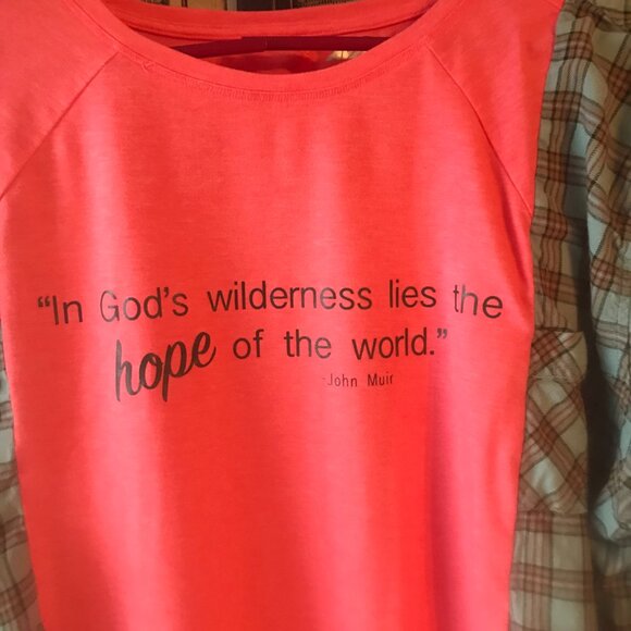 Reworked Flannel Shirt, Plus Size: Upcycled Oversized Inspirational Graphic Tee - Picture 7 of 11